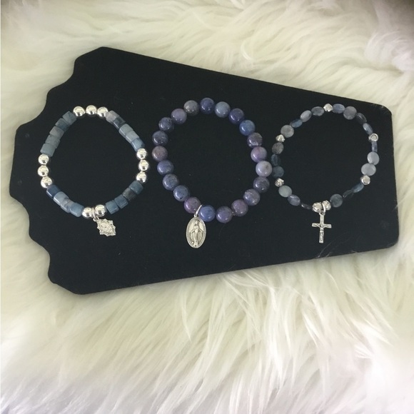 Avon religious 3 piece stretch bracelet set - Picture 1 of 15